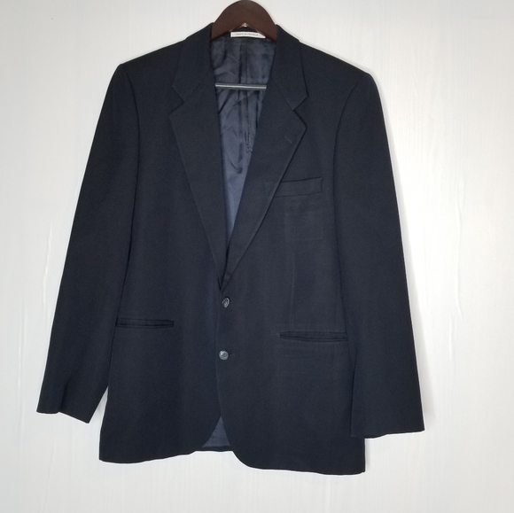 Yves Saint Laurent YSL Blazer Suit Jacket Navy  Blue Sport Coat Men's  Wool - Picture 2 of 16